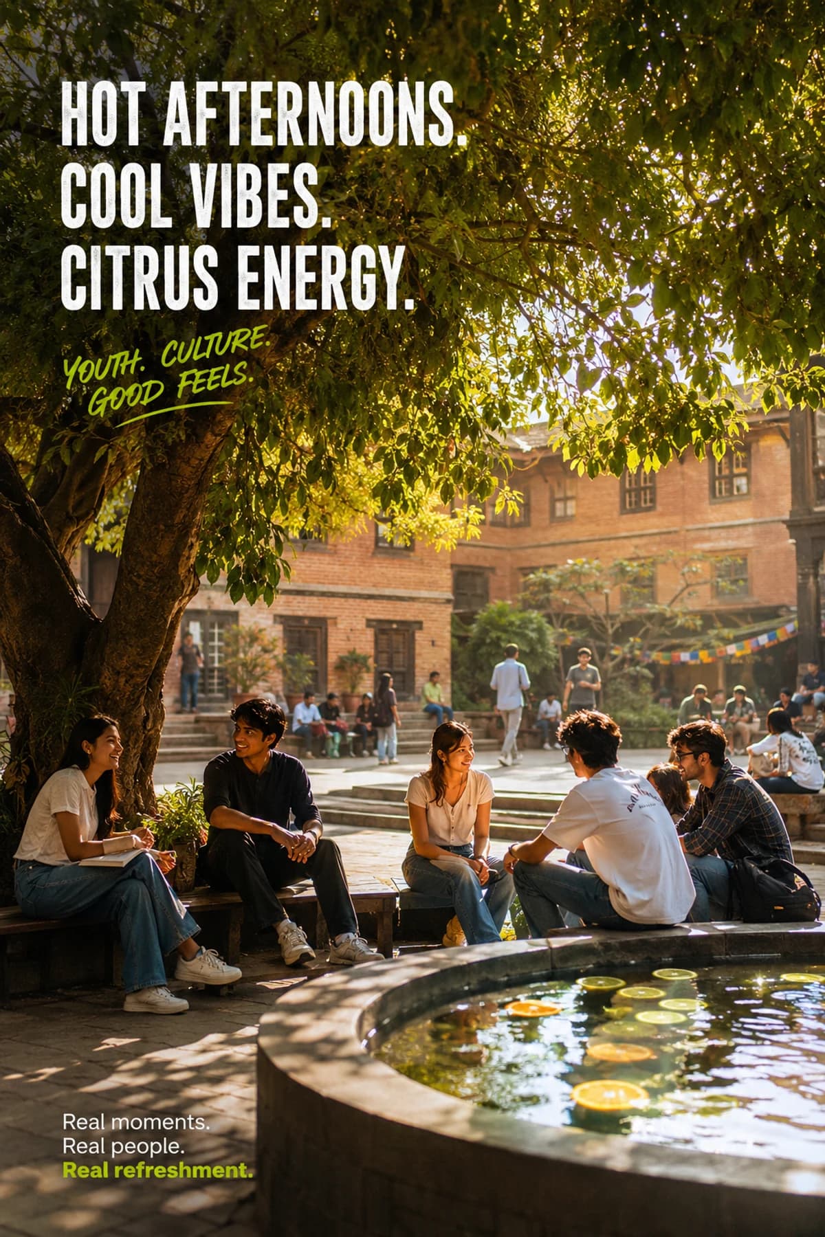 Campus heat break cover visual with youth culture and citrus energy